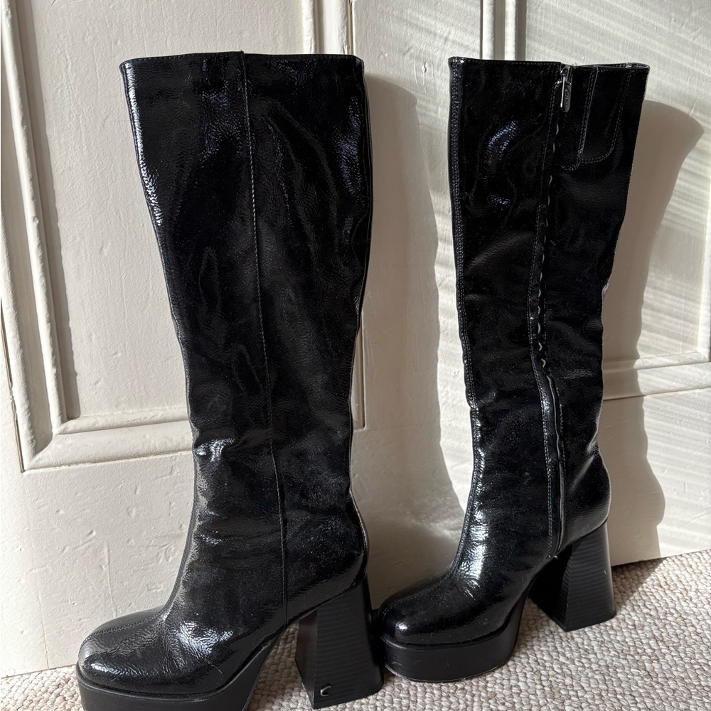 Circus by Sam Edelman Shiny Black Heeled Boots